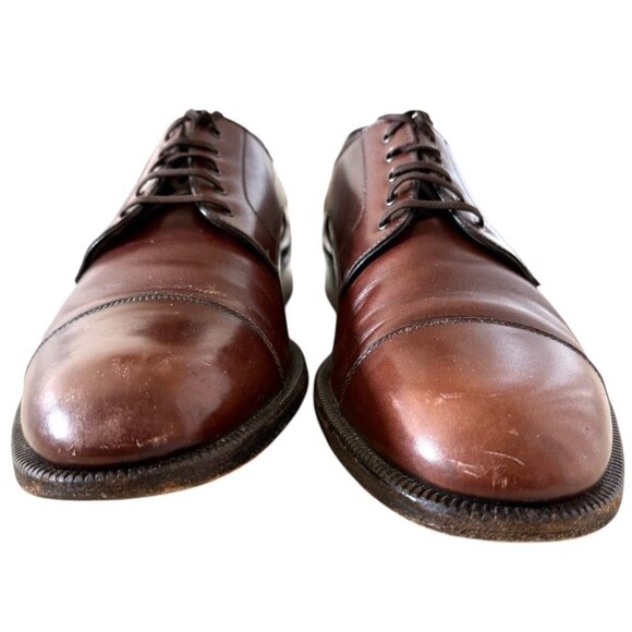 Salvatore Ferragamo Brown Leather Cap Toe Lace Up Shoes Men’s Size 9.5D main image 4